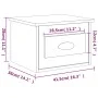 Mesita de noche de pared 2 uds color roble ahumado 41,5x36x28cm de vidaXL, Mesitas de noche - Ref: Foro24-816387, Precio: 53,...