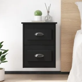 Mesitas de noche de pared 2 uds negras 41,5x36x53 cm de vidaXL, Mesitas de noche - Ref: Foro24-816395, Precio: 64,32 €, Descu...