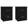 Mesitas de noche de pared 2 uds negras 41,5x36x53 cm de vidaXL, Mesitas de noche - Ref: Foro24-816395, Precio: 64,32 €, Descu...