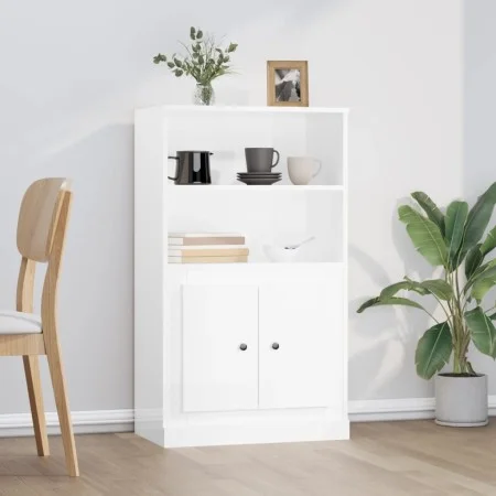 Aparador de madera contrachapada blanco brillo 60x35,5x103,5 cm de vidaXL, Aparadores - Ref: Foro24-816314, Precio: 88,73 €, ...