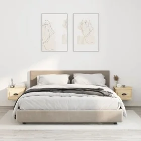 Mesita de noche de pared 2 uds color roble Sonoma 41,5x36x28 cm de vidaXL, Mesitas de noche - Ref: Foro24-816383, Precio: 53,...