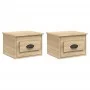 Mesita de noche de pared 2 uds color roble Sonoma 41,5x36x28 cm de vidaXL, Mesitas de noche - Ref: Foro24-816383, Precio: 53,...
