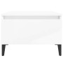 Mesa auxiliar de madera contrachapada blanco brillo 50x46x35 cm en Mesas auxiliares | Comprar online en Foru.es