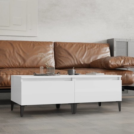 Mesas auxiliares 2 uds contrachapada blanco brillo 50x46x35 cm en Mesas auxiliares | Comprar online en Foru.es