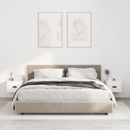 Mesitas de noche de pared 2 uds blanco brillante 41,5x36x28 cm de vidaXL, Mesitas de noche - Ref: Foro24-816381, Precio: 59,1...