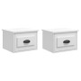 Mesitas de noche de pared 2 uds blanco brillante 41,5x36x28 cm de vidaXL, Mesitas de noche - Ref: Foro24-816381, Precio: 59,1...
