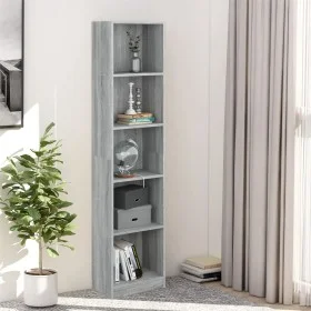5-stöckiges Sperrholzregal Sonoma grau 40x24x175 cm von vidaXL, Bücherregale und Regale - Ref: Foro24-816069, Preis: 65,03 €,...