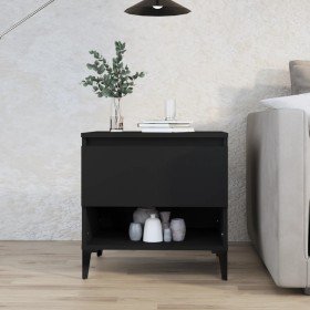 Mesa auxiliar madera contrachapada negro 50x46x50 cm en Mesas auxiliares | Comprar online en Foru.es