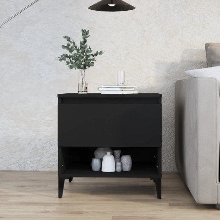 Mesa auxiliar madera contrachapada negro 50x46x50 cm en Mesas auxiliares | Comprar online en Foru.es