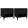 Mesas auxiliares 2 uds madera contrachapada negro 50x46x50 cm en Mesas auxiliares | Comprar online en Foru.es