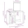 Spiegel-Schminktisch aus braunem Eichensperrholz, 90 x 50 x 132,5 cm von vidaXL, Schlafzimmerkommoden - Ref: Foro24-816767, P...