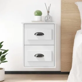 Mesitas de noche de pared 2 uds blanco 41,5x36x53 cm de vidaXL, Mesitas de noche - Ref: Foro24-816393, Precio: 64,32 €, Descu...