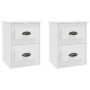 Mesitas de noche de pared 2 uds blanco 41,5x36x53 cm de vidaXL, Mesitas de noche - Ref: Foro24-816393, Precio: 64,87 €, Descu...