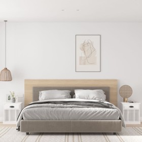 Mesitas de noche 2 unidades blanco brillante 43x36x50 cm de vidaXL, Mesitas de noche - Ref: Foro24-816349, Precio: 75,12 €, D...