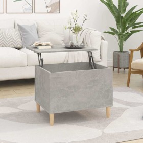 Mesa de centro madera contrachapada gris hormigón 60x44,5x45 cm en Mesas de centro | Comprar online en Foru.es