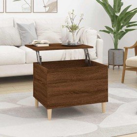Mesa de centro madera contrachapada roble marrón 60x44,5x45 cm en Mesas de centro | Comprar online en Foru.es