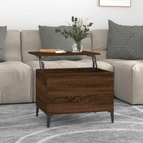 Mesa de centro madera contrachapada roble marrón 60x44,5x45 cm en Mesas de centro | Comprar online en Foru.es