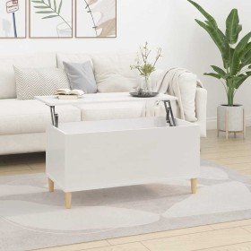 Mesa de centro madera contrachapada blanco brillo 90x44,5x45 cm en Mesas de centro | Comprar online en Foru.es