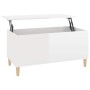 Mesa de centro madera contrachapada blanco brillo 90x44,5x45 cm en Mesas de centro | Comprar online en Foru.es