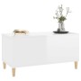 Mesa de centro madera contrachapada blanco brillo 90x44,5x45 cm en Mesas de centro | Comprar online en Foru.es