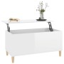 Mesa de centro madera contrachapada blanco brillo 90x44,5x45 cm en Mesas de centro | Comprar online en Foru.es