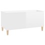 Mesa de centro madera contrachapada blanco brillo 90x44,5x45 cm en Mesas de centro | Comprar online en Foru.es