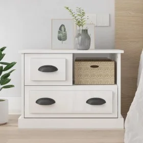 Glossy white nightstand 60x39x45 cm by vidaXL, Nightstands - Ref: Foro24-816362, Price: 62,39 €, Discount: %