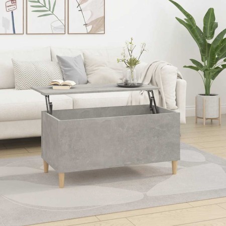 Mesa de centro madera contrachapada gris hormigón 90x44,5x45 cm en Mesas de centro | Comprar online en Foru.es