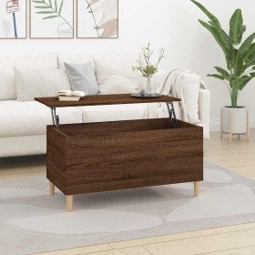 Mesa de centro madera contrachapada roble marrón 90x44,5x45 cm en Mesas de centro | Comprar online en Foru.es