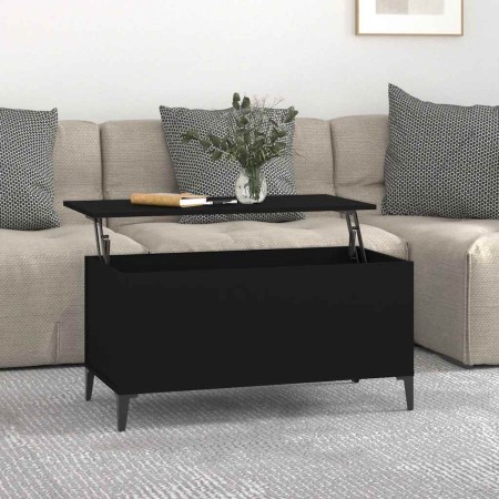 Mesa de centro madera contrachapada negro 90x44,5x45 cm en Mesas de centro | Comprar online en Foru.es