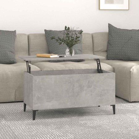 Mesa de centro madera contrachapada gris hormigón 90x44,5x45 cm en Mesas de centro | Comprar online en Foru.es