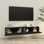 Muebles TV pared 2 uds madera contrachapada negro 100x30x30 cm de vidaXL, Muebles TV - Ref: Foro24-804545, Precio: 94,72 €, D...