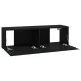 Muebles TV pared 2 uds madera contrachapada negro 100x30x30 cm de vidaXL, Muebles TV - Ref: Foro24-804545, Precio: 94,72 €, D...