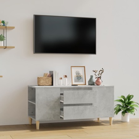 Mueble de TV madera contrachapada gris hormigón 102x44,5x50 cm en Muebles TV | Comprar online en Foru.es