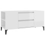 Mueble de TV madera contrachapada blanco brillo 102x44,5x50 cm en Muebles TV | Comprar online en Foru.es