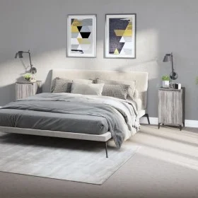 Bedside tables 2 units plywood gray 40x35x70 cm by vidaXL, Nightstands - Ref: Foro24-819657, Price: 58,82 €, Discount: %