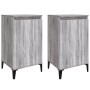 Mesitas de noche 2 uds madera contrachapada gris 40x35x70 cm de vidaXL, Mesitas de noche - Ref: Foro24-819657, Precio: 59,34 ...