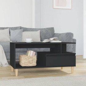 Mesa de centro madera contrachapada negro 90x49x45 cm en Mesas de centro | Comprar online en Foru.es