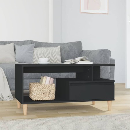 Mesa de centro madera contrachapada negro 90x49x45 cm en Mesas de centro | Comprar online en Foru.es