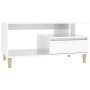 Mesa de centro madera contrachapada blanco brillo 90x49x45 cm en Mesas de centro | Comprar online en Foru.es