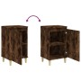 Mesita de noche madera contrachapada roble ahumado 40x35x70 cm de vidaXL, Mesitas de noche - Ref: Foro24-819638, Precio: 42,6...