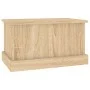Baúl almacenaje madera contrachapada roble sonoma 50x30x28 cm de vidaXL, Baúles de almacenamiento - Ref: Foro24-816499, Preci...