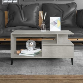 Mesa de centro madera contrachapada gris hormigón 90x49x45 cm en Mesas de centro | Comprar online en Foru.es