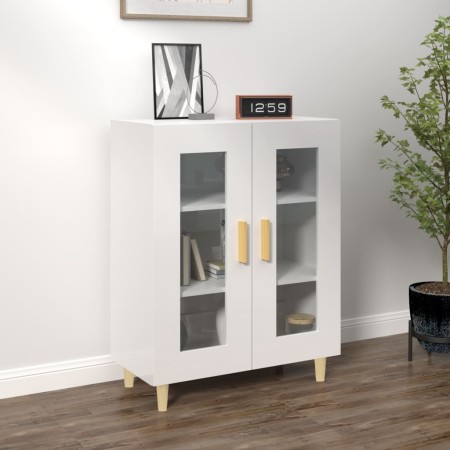 Aparador de madera contrachapada blanco brillante 69,5x34x90 cm de vidaXL, Aparadores - Ref: Foro24-812120, Precio: 84,63 €, ...
