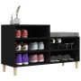 Mueble zapatero madera contrachapada negro 102x36x60 cm en Zapateros y organizadores de calzado | Comprar online en Foru.es