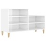 Mueble zapatero madera contrachapada blanco brillo 102x36x60 cm en Zapateros y organizadores de calzado | Comprar online en Foru
