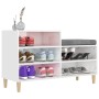 Mueble zapatero madera contrachapada blanco brillo 102x36x60 cm en Zapateros y organizadores de calzado | Comprar online en Foru