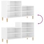 Mueble zapatero madera contrachapada blanco brillo 102x36x60 cm en Zapateros y organizadores de calzado | Comprar online en Foru