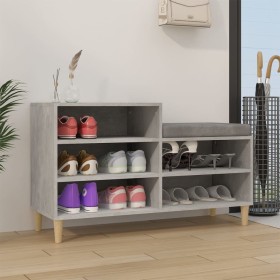 Mueble zapatero madera contrachapada gris hormigón 102x36x60 cm en Zapateros y organizadores de calzado | Comprar online en Foru