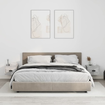 Mesita de noche de pared 2 uds color gris hormigón 41,5x36x28cm de vidaXL, Mesitas de noche - Ref: Foro24-816385, Precio: 54,...
